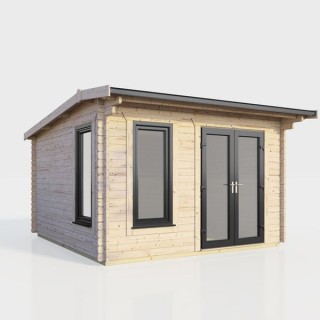 12 x 10 Power Apex Log Cabin Right Doors