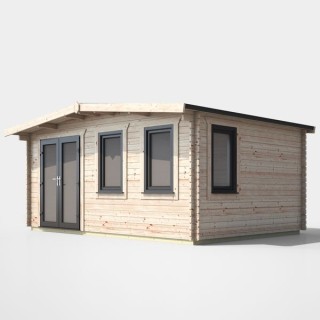12 x 16 Power Chalet Log Cabin Left Doors