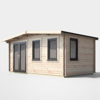 10 x 16 Power Chalet Log Cabin Left Doors