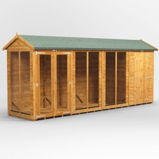 16 x 4 Power Apex Summerhouse With 4ft Side Store