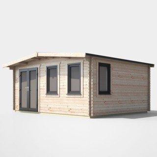 14 x 16 Power Chalet Log Cabin Left Doors