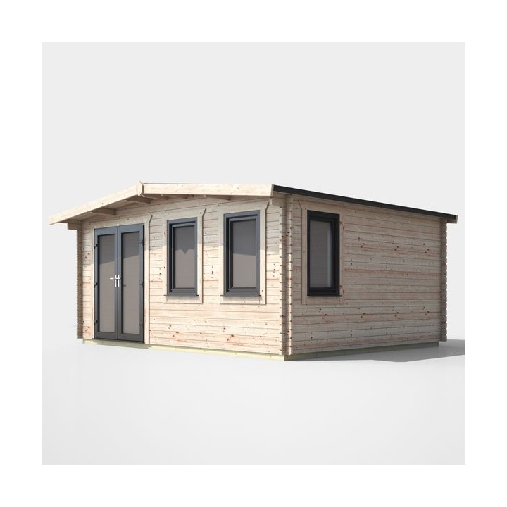14 x 16 Power Chalet Log Cabin Left Doors