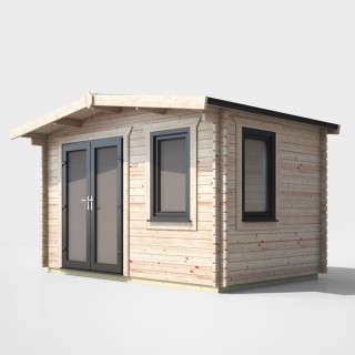 8 x 12 Power Chalet Log Cabin Left Doors