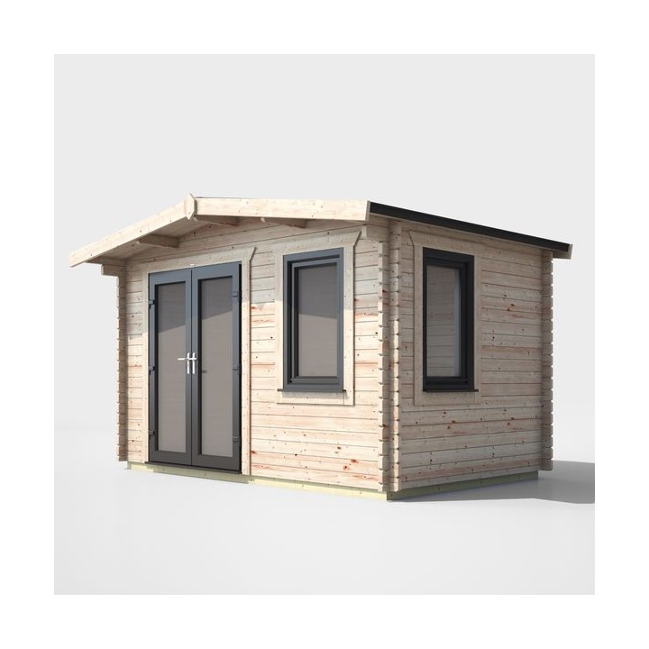 8 x 12 Power Chalet Log Cabin Left Doors