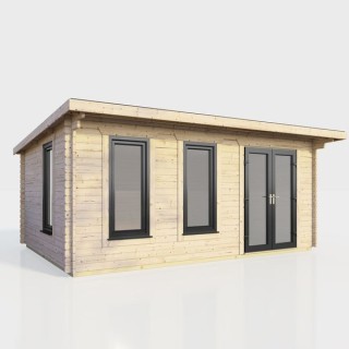 18 x 10 Power Pent Log Cabin Right Doors