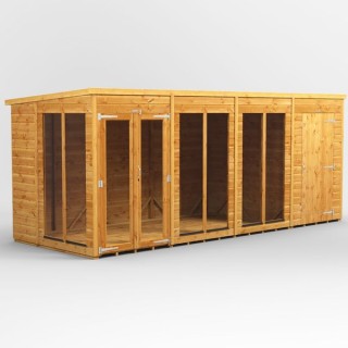 16 x 6 Power Pent Summerhouse With 4ft Side Store