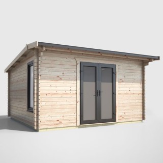 14 x 12 Power Apex Log Cabin Centre Doors