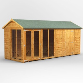 16 x 6 Power Apex Summerhouse With 6ft Side Store
