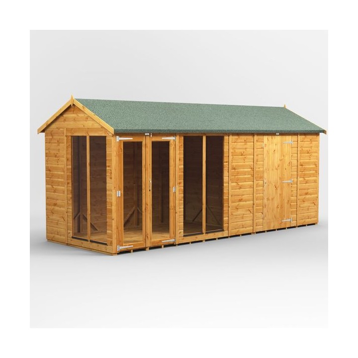 16 x 6 Power Apex Summerhouse With 6ft Side Store