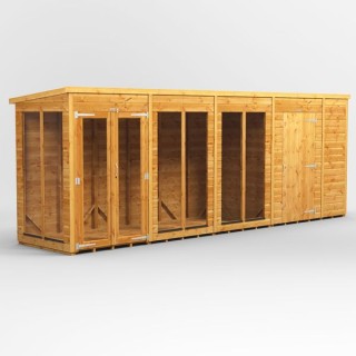 18 x 4 Power Pent Summerhouse With 6ft Side Store