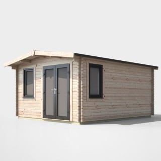 16 x 12 Power Chalet Log Cabin Right Doors