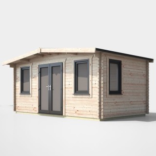 10 x 16 Power Chalet Log Cabin Centre Door