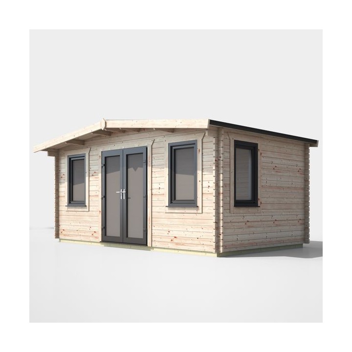 10 x 16 Power Chalet Log Cabin Centre Door