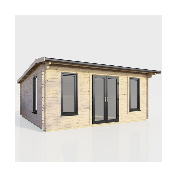 18 x 14 Power Apex Log Cabin Centre Doors