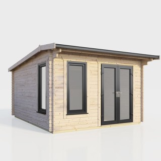 12 x 12 Power Apex Log Cabin Right Doors