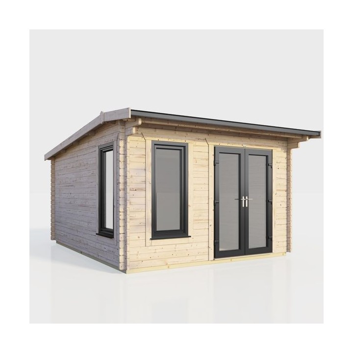 12 x 12 Power Apex Log Cabin Right Doors