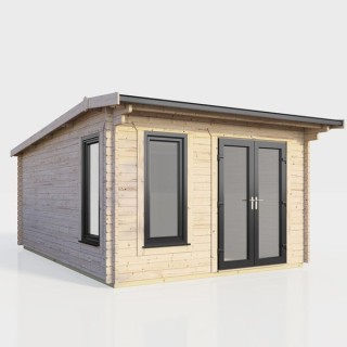 12 x 14 Power Apex Log Cabin Right Doors