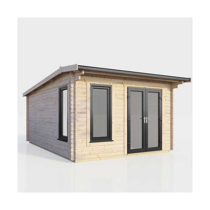 12 x 14 Power Apex Log Cabin Right Doors