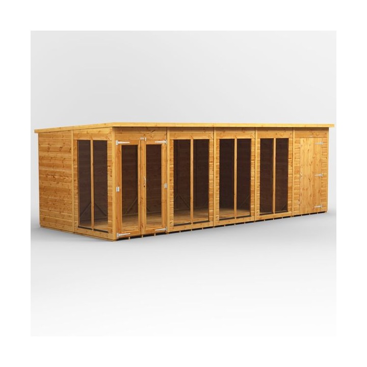 20 x 8 Power Pent Summerhouse With 4ft Side Store