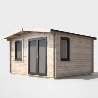 12 x 12 Power Chalet Log Cabin Right Doors