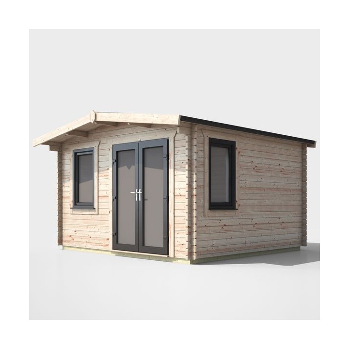 12 x 12 Power Chalet Log Cabin Right Doors