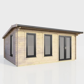 18 x 12 Power Apex Log Cabin Right Doors