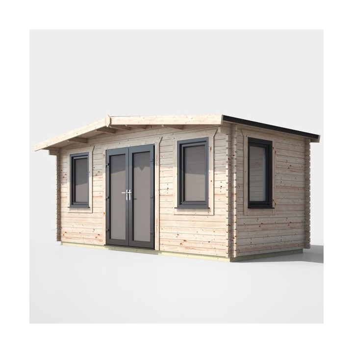 8 x 16 Power Chalet Log Cabin Centre Doors