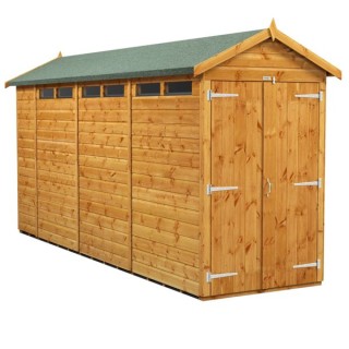 14 x 4 Power Apex Double Door Security Shed