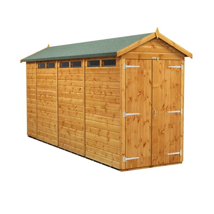 14 x 4 Power Apex Double Door Security Shed