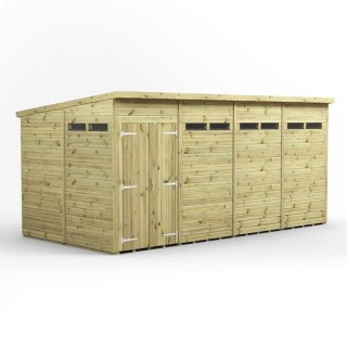 16x8 Premium Powersheds Security Pent Double Doors