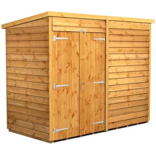 8 x 4 Power Overlap Pent Double Doors No Windows