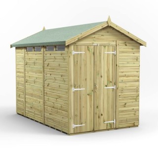 10x6 Premium Powersheds Security Apex Double Doors