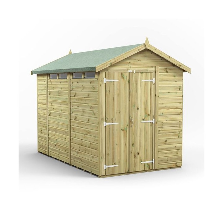 10x6 Premium Powersheds Security Apex Double Doors