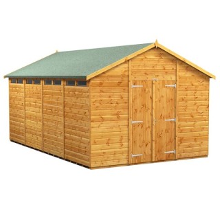 16 x 10 Power Apex Double Door Security Shed
