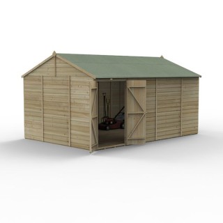 Beckwood 15x10 Reverse Apex Shed No Windows Double Door