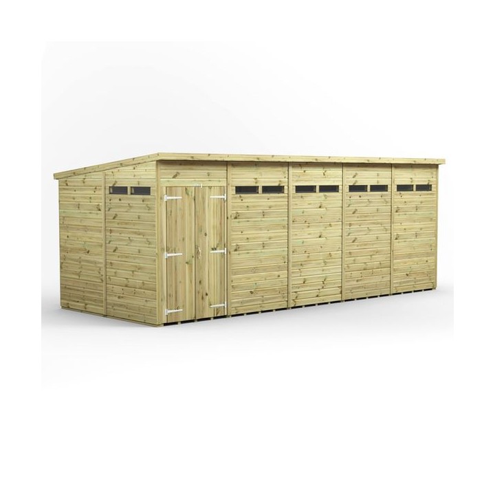 20x8 Premium Powersheds Security Pent Double Doors