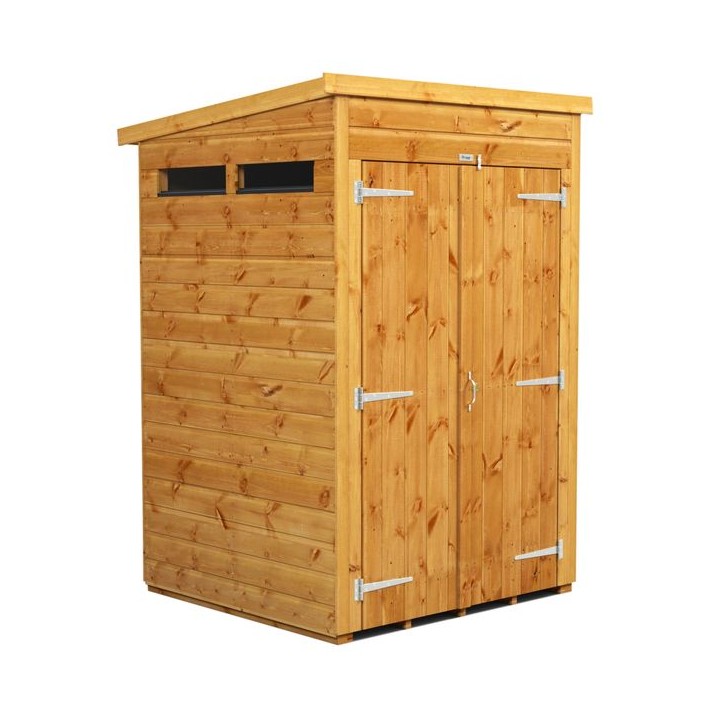 4 x 4 Power Pent Double Door Security Shed