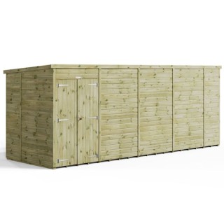 18x6 Premium Powersheds Pent No Windows Double Doors