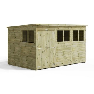 12x8 Premium Powersheds Pent Double Doors