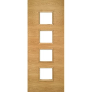 Deanta Augusta Prefinished Oak Glazed Fire Door 30m 1981mm x 762mm x 45mm