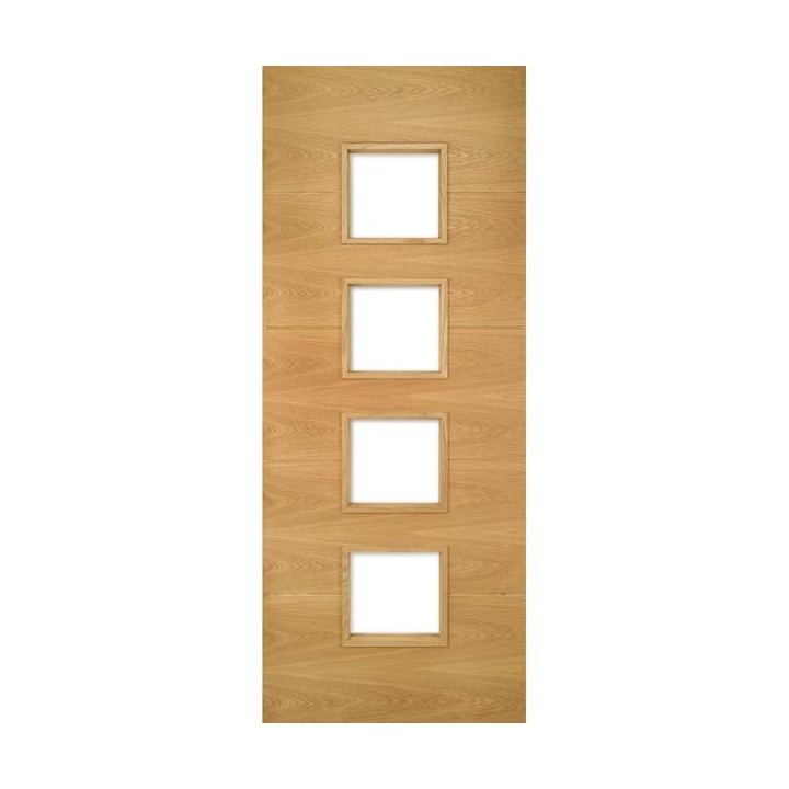 Deanta Augusta Prefinished Oak Glazed Fire Door 30m 1981mm x 762mm x 45mm