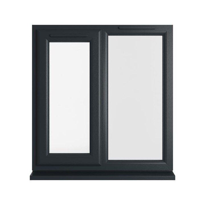 Crystal Double Glazed uPVC Grey/White Window Left Hung 905mm x 965mm Clear