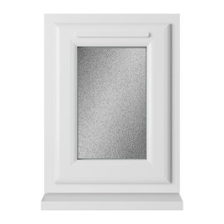 Crystal Triple Glazed uPVC Window White Top Hung 440mm x 610mm Obscure