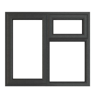 Crystal Double Glazed uPVC Grey/White Window Top & Left Hung 1190mm x 965mm Clear