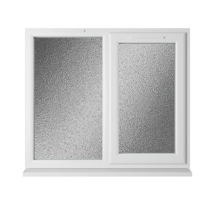 Crystal Double Glazed uPVC Window White Right Hung 1190mm x 1190mm Obscure