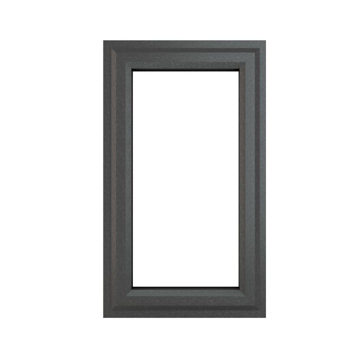 Crystal Double Glazed uPVC Grey/White Window Left Hung 610mm x 1190mm Clear