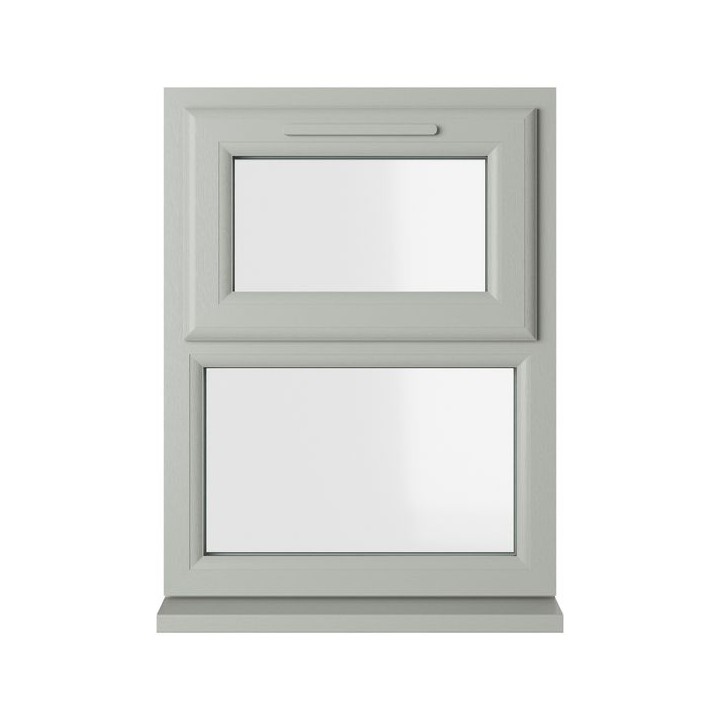 Crystal Double Glazed uPVC Window Agate/White Top Hung 965mm x 610mm Clear