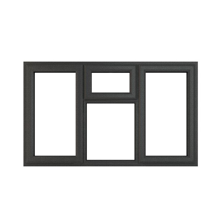 Crystal Double Glazed uPVC Grey/White Window Top