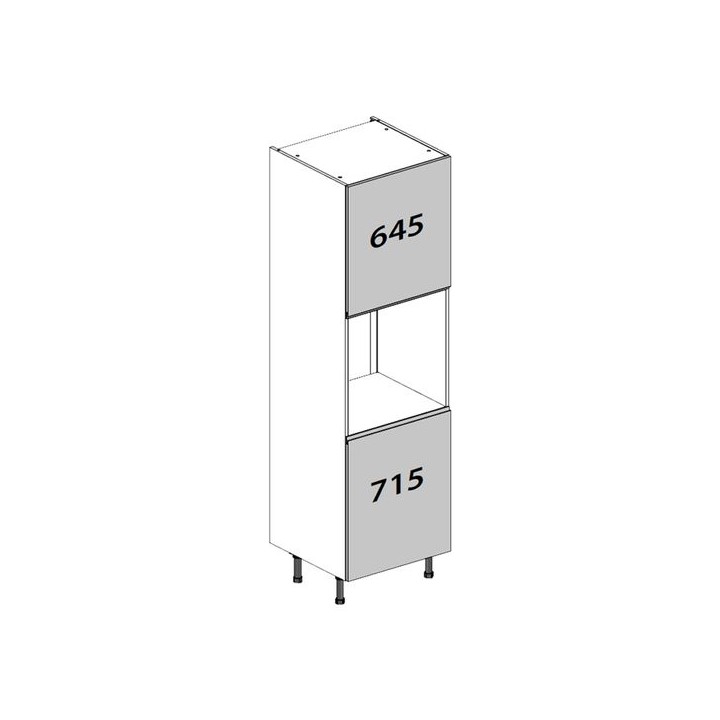 Flatpack Single Oven Tower J-pull Ultra Matt Dust Grey Slab 600mm - FKKJ0831