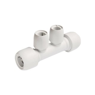Hep2O HX88B/22W Two Port Manifold All Socket White 22mm x 15mm